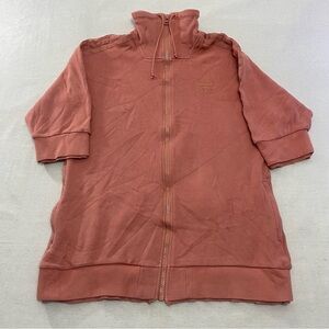 Adidas Tubular Track Top Jacket Womens M Coral Zip Waffle Knit BQ7888 Athletic